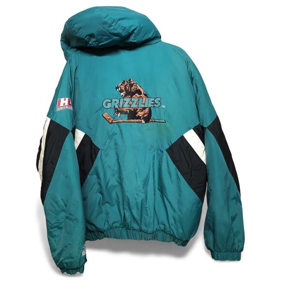 Utah Grizzlies IHL Vintage Starter Hockey Jacket Kangaroo Pouch Zip-Up Adult L - Picture 5 of 10